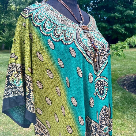 NWT Sante Beautiful Long Lightweight Kaftan Dress One Size - Picture 6 of 10